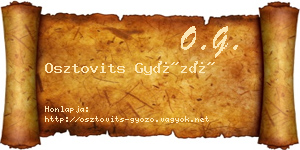 Osztovits Győző névjegykártya